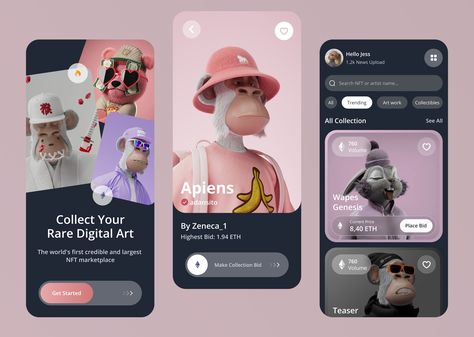 Creative App Design, Diverse Group Of People, Web Design Inspiration Creative, Social App Design, Ux Design Principles, Nft Design, Love The Process, App Design Layout, Game Card Design