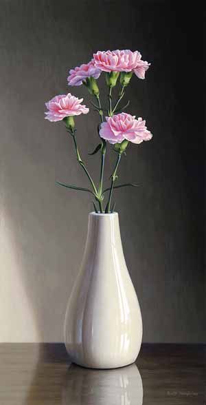 Still Life Artists, Art Alevel, Human Sculpture, Still Life Flowers, Paint Nite, Still Lifes, Fruit Flowers, Carnation Flower, Flower Art Painting