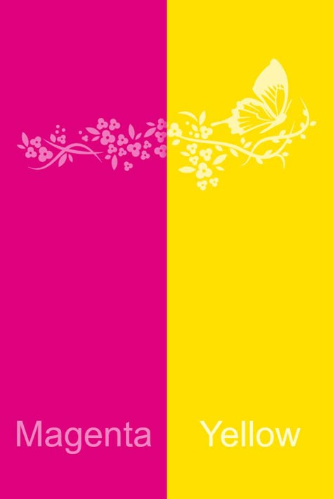 Magenta Color Combinations, Half Wallpaper, Farmhouse Rental, Magenta And Yellow, Yellow Color Combinations, Teal Branding, Dragon Ball Z Iphone Wallpaper, Yellow Palette, Color Mixing Chart