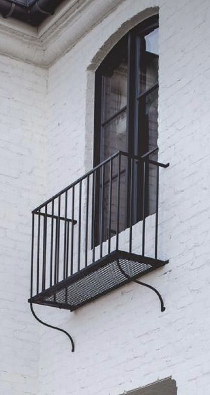 Juliet Balcony Windows, Iron Juliet Balcony, Balcony Grill Ideas, Juliet Window, Industrial Balcony, French Balcony Ideas, Juliet Balcony Ideas, L Shaped Living Room Layout, Vintage Balcony