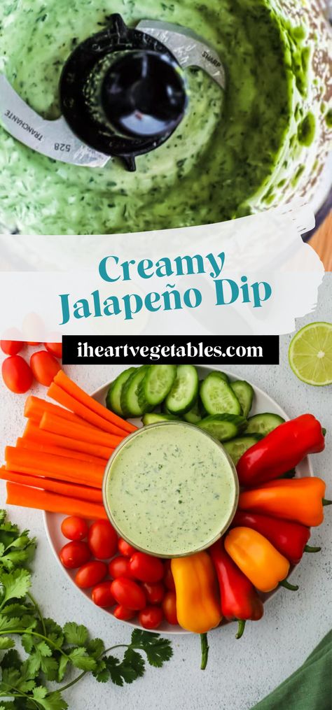 Fresh Jalapeno Recipes Easy, Spicy Veggie Dip, Creamy Jalapeño Dip, Dip For Veggies, Vegetable Dip Recipe, Creamy Jalapeno Dip, Jalapeño Dip, Entertaining Appetizers, Spreads Recipes