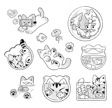 Acab Tattoo, Cat Sketches, Tattoo Reference, Cute Little Tattoos, 2024 Year, Love Drawing, 캐릭터 드로잉, 2d Character, Cute Doodles Drawings