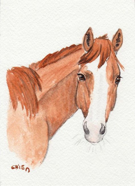 Watercolour Horses Simple, Horse Cute Drawing, Simple Horse Drawing, Cute Horse Drawing, Easy Horse Drawing, Horse Draw, 365 Days Of Art, Horse Drawing Tutorial, Dog Design Art