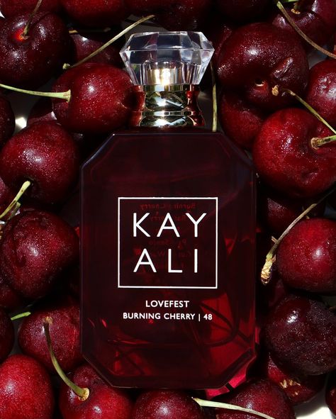 The cherry on top 🍒 Kayali’s Lovefest Burning Cherry | 48 features notes of: 🍒 Black Cherry 🍒 Raspberry 🍒 Praline 🍒 Palo Santo 🍒 Patchouli 🍒 Guaiac Wood Its luscious, warm, spicy and sweet gourmand notes make this the perfect scent for a sexy date night out with bae! 😍 What’s your favorite @kayali fragrance? #gifted #kayali #perfume #perfumes #fragrance #fragrances #skeepers #cherry Kayali Cherry Perfume, Kayali Perfume Cherry, Kayali Fragrance, Cherry And Vanilla Perfume, Kayali Lovefest Burning Cherry, Lovefest Burning Cherry, Burning Cherry Perfume, Cherry Scented Perfume, Cherry Perfume