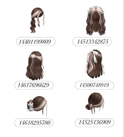 Brown Hair With Blonde Highlights Bloxburg Codes, Berry Avenue Two Tone Hair Codes, Roblox Codes For Brookhaven, Preppy Kids Outfits, Roblox Ids, Brown Hair Roblox, Roblox Hair, Pelo Cafe, Preppy Decal