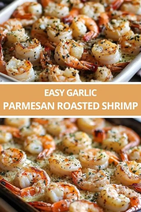 Garlic Parmesan Roasted Shrimp Shrimp Appetizers For Party, Italian Shrimp, Roasted Shrimp Recipes, Garlic Parmesan Shrimp, Crispy Cheddar Chicken, Baked Shrimp Recipes, Shrimp Appetizer, Shrimp Parmesan, Apple Dumpling Recipe