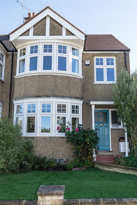 Modern Edwardian House Exterior, 1930s Windows Uk, 1930s Exterior, 1930s House Exterior Uk, Exterior Ranch Remodel, Edwardian House Exterior, Exterior House Colours, Front Foor, 1930s House Extension