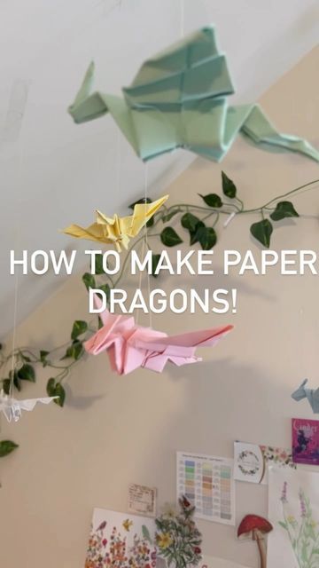 Httyd Room Decor, Dragon Decorations Diy, Dragon Origami, Dragon Httyd, Dragon Paper, Adventure Party, Art Dragon, Origami Dragon, Paper Christmas Ornaments