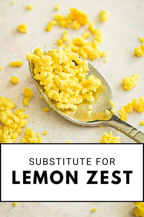 Spoon filled with lemon zest. Dried Lemon Zest, Lemon Juice Recipes, Food Substitutions, Savory Dishes, Lemon Extract, Lemon Rind, Easy Family Meals, Sweet And Savory, Southern Recipes