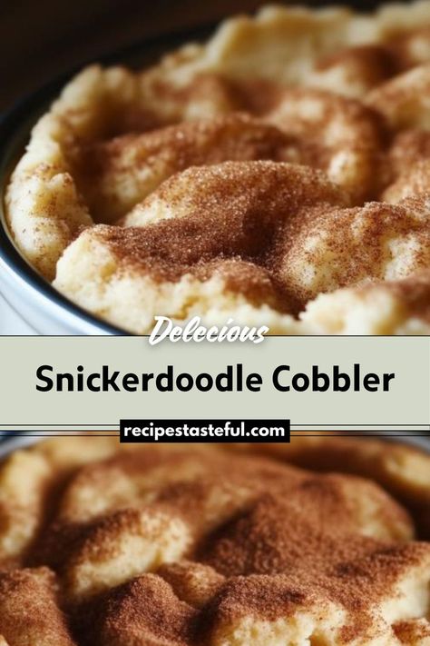 A delightful dessert that combines the flavors of snickerdoodle cookies with a gooey, comforting cobbler texture. Perfect for fall gatherings! Snickerdoodle Cobbler, Snickerdoodle Desserts, Snickerdoodle Cookies, Cobbler Recipe, Cobbler Recipes, Snickerdoodles, Wholesome Food, Cobbler, Good Eats