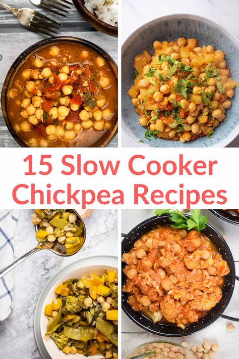 Chickpea Crock Pot, Crock Pot Chickpea Recipes, Crockpot Recipes Chickpeas, Chicken Chickpea Crockpot, Slow Cooker Garbanzo Bean Recipes, Slow Cooker Garbanzo Beans, Dried Chickpea Recipes Slow Cooker, Chickpea Main Dish Recipes, Slow Cooker Chickpeas