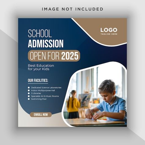 School admission open for registration b... | Premium Vector #Freepik #vector #university-admission #admission #school-post #school-admission Pamphlet Design For Coaching Classes, University Admission Poster Design, School Admission Banner, University Admission Poster, School Admissions Poster, Admission Open Creative Poster, Admission Open Design, College Admission Poster, University Poster Design