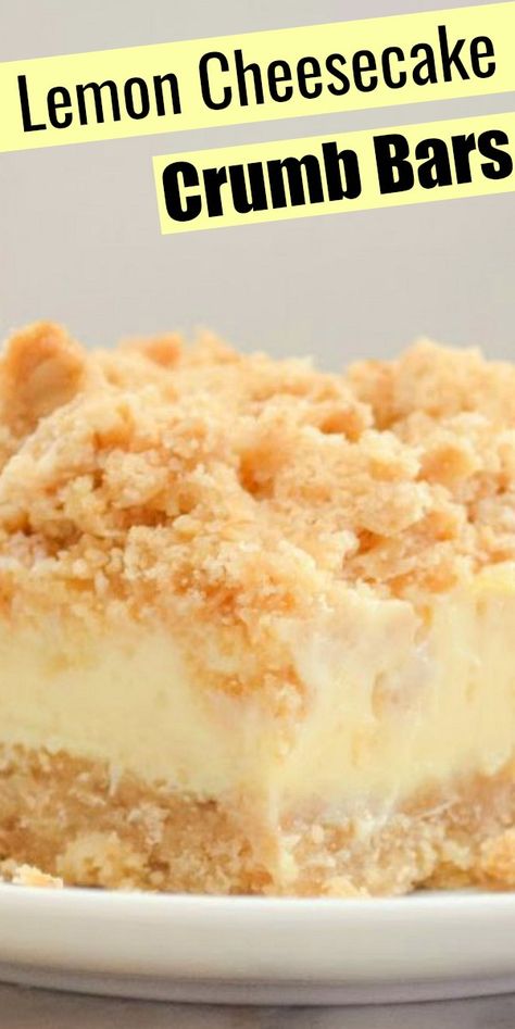 Lemon Cream Cheese Bars, Cream Cheese Bars, Lemon Cheesecake Bars, Crumb Bars, Lemon Bars Recipe, Cheese Bar, Lemon Dessert Recipes, Dessert Bar Recipe, Favorite Dessert Recipes