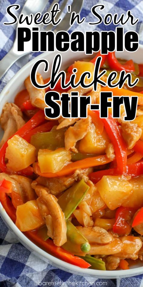 Pineapple Chicken Stir Fry, Sweet And Sour Chicken, Stir Fry Recipes Chicken, Sweet Sour Chicken, Chinese Cooking Recipes, Sweet N Sour Chicken, Easy Chinese Recipes, Pineapple Chicken, Chicken Stir Fry