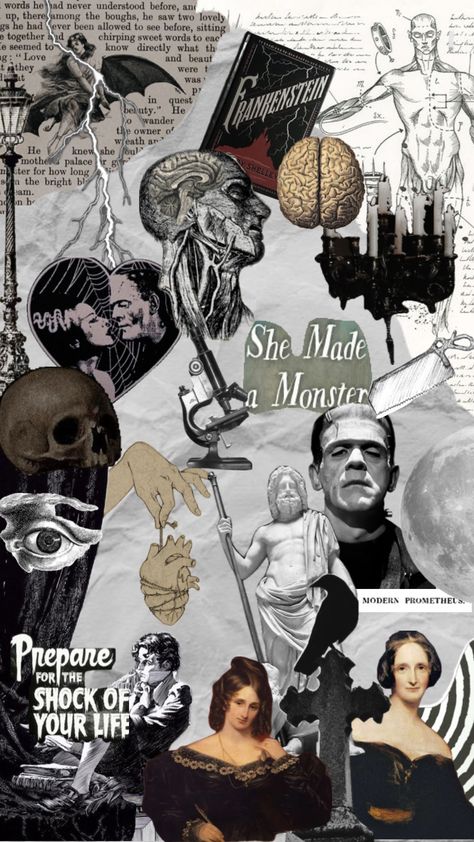 Frankenstein ⚡️#frankenstein #gothic #collages #literature Frankenstein Aesthetic, Gothic Academia, Gothic Literature, Sweet Words, Frankenstein, Greek Mythology, Book Aesthetic, Literature, Collage