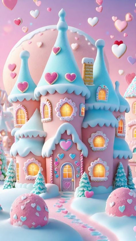 Outdoor Christmas Decorations Ideas, Candy Castle, Cake House, Cute Mobile Wallpapers, Christmas Decorations Ideas, Candy Art, Cute Pastel Wallpaper, Wallpaper Pastel, Cute Disney Wallpaper