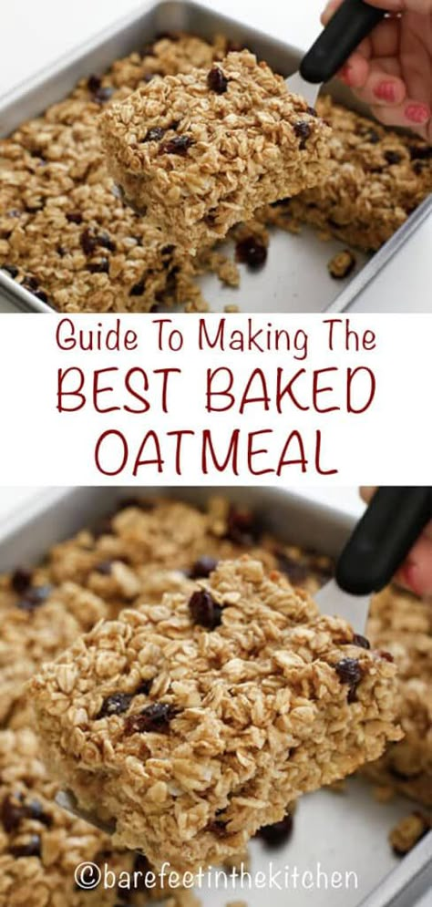 Guide to making the Best Baked Oatmeal - with step by step video - get the recipes at barefeetinthekitchen.com Best Baked Oatmeal, Baked Oatmeal Recipes Breakfast, Baked Oatmeal Recipes Healthy, Baked Oatmeal Recipe, Breakfast Oatmeal Recipes, Baked Oatmeal Recipes, Diet Smoothie Recipes, Oatmeal Recipe, Healthy Food Facts