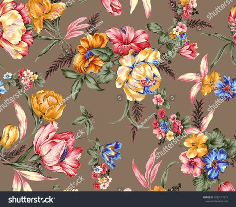 Seamless Beautiful Abstract Colorful Watercolor Flower Stock Illustration 1929591950 | Shutterstock Leaf Bouquet, Floral Pattern Wallpaper, Abstract Art Paintings Acrylics, Kalamkari Painting, Ajrakh Prints, Watercolor Floral Pattern, Flower Pattern Design, Flower Art Images, Flower Leaf