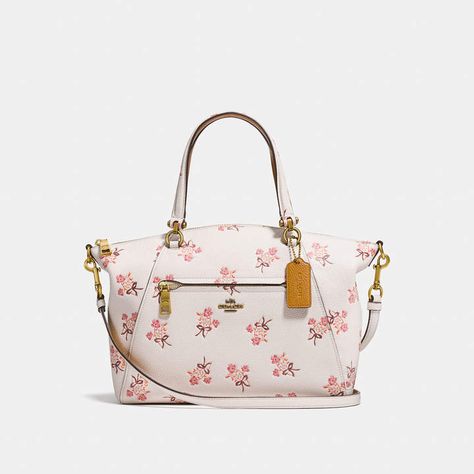 COACH Coach Prairie Satchel With Floral Bow Print Purse Wishlist, Leather Goodies, Dream Bags, Coach Satchel, Bow Print, Bow Bag, Polished Pebble, Pink Bows, Girls Handbags