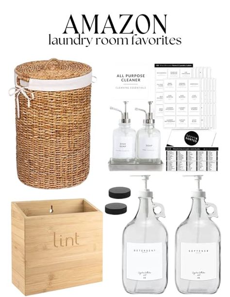 Aesthetic Laundry Basket, Amazon Laundry Room, Labels Aesthetic, Aesthetic Laundry, Laundry Detergent Container, Aesthetic Finds, Garage Laundry Rooms, Detergent Container, Organization Aesthetic