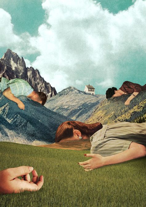 Julien Pacaud, When You Sleep, digital collage, a response to the song by My Bloody Valentine, 2010 Julien Pacaud, Surrealist Collage, Surreal Collage Art, الفن الرقمي, Phillip Island, Digital Collage Art, Collage Art Projects, Surreal Collage, Magazine Collage