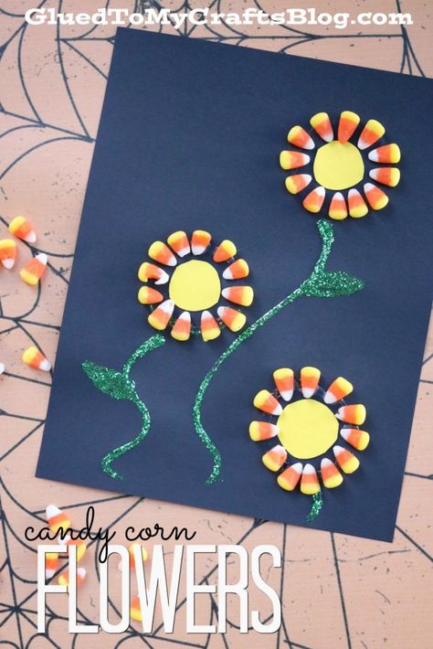 November Crafts For Teens, Art Activity For Toddlers, Corn Crafts, Corn Flowers, Candy Corn Crafts, Fall Crafts For Toddlers, November Crafts, Activity For Toddlers, Art Activities For Toddlers