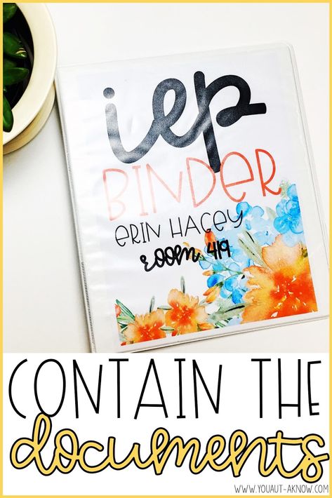 Keeping IEP documents in a binder makes finding exactly what you need easy during a chaotic IEP season. Iep Binder, Student Data Binders, Iep Organization, Ways To Stay Organized, Special Education Organization, Special Education Teacher Gifts, Organization Binder, Intervention Specialist, Case Manager