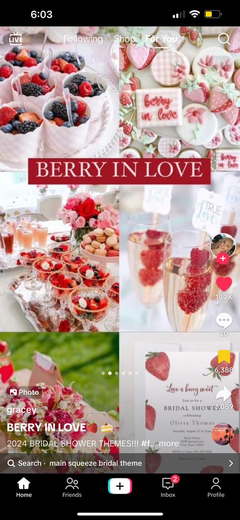 Berry Shower Theme, Berry Sweet Bridal Shower Theme, Valentines Day Bridal Shower Ideas, Love Is Berry Sweet Bridal Shower Theme, Berry Bridal Shower Theme, Sweet Bridal Shower Theme, Dark Romantic Wedding, Berry Wedding, Bridal Shower Inspo