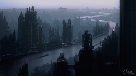 Industrial city by Daniel Kvasznicza - Imgur Scifi City, Industrial City, Midnight City, Futuristic Building, Sci Fi City, Dark City, The Old Republic, Future City, Matte Painting