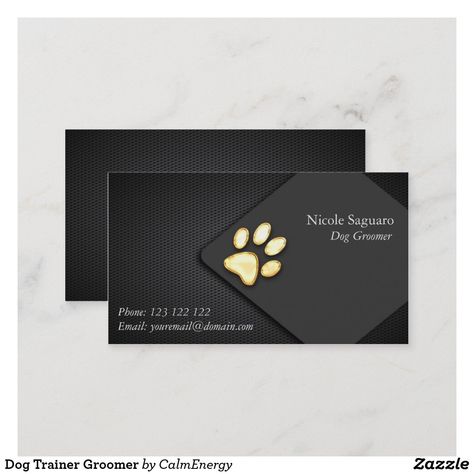 Dog Trainer Groomer Business Card Grooming Business Cards, Animal Grooming, Grooming Business, Grooming Shop, Salon Business Cards, Dog Grooming Business, Dog Groomer, Company Logos, Salon Business