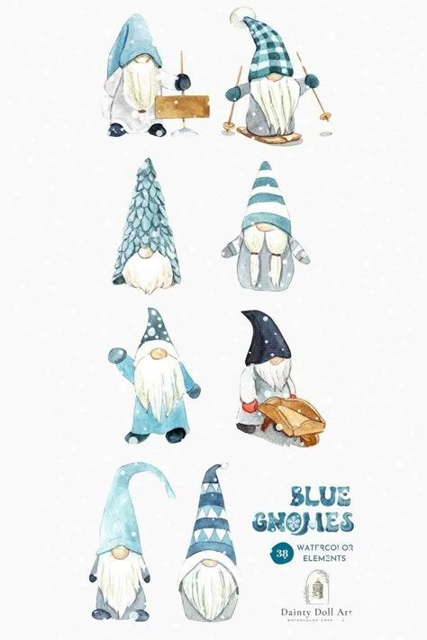 Winter Gnome Illustration Scandinavian Color Palette, Christmas Draw, Gnome Illustration, Painting Types, Gnome Images, Winter Gnomes, Cute Gnomes, Gnome Clipart, Branding Kits