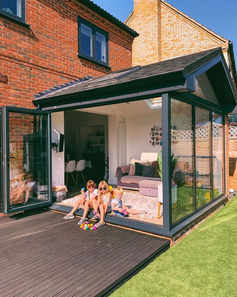 Small Garden Conservatory Ideas, Small Garden Room Extensions, Garden Extension Ideas, Back Garden Extension Ideas, Small Living Room Extension Ideas, Conservatory Into Extension, Convert Conservatory To Extension, Room Extension Ideas House, Garden Conservatory Ideas