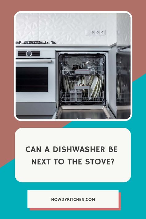 Installing a dishwasher close to an oven is generally safe. However, you should allow for at least 2 inches of clearance between them to prevent your stove from damaging the dishwasher with its ambient heat. Oven Next To Dishwasher, Dishwasher Next To Oven, Dishwasher Next To Stove, Stove Next To Dishwasher, Oven Top, Countertop Dishwasher, Oven Canning, First Kitchen, Integrated Dishwasher