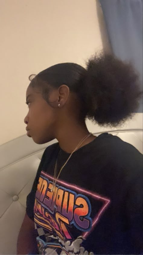 Mid Slick Back Ponytail Natural Hair, Cute Easy Hairstyles Natural Hair, Low Pony Hairstyles Natural Hair, Natural Short Hairstyles For Black Women 4c, Slick Back Puff Natural Hair 4c, Extension Ponytail Black Women, Afro Puff Styles, Low Natural Ponytail, Thick 4c Natural Hairstyles