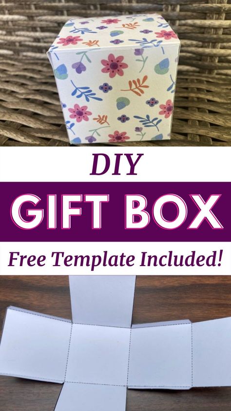 Mini Gift Box Template, Diy Box Gift How To Make, Paper Gift Boxes Diy Free Printable, How Do You Make A Box Out Of Paper, Exploding Box Template Printable, Box Patterns Templates Free Printable, Diy Box Template Free Printable, Fold Paper Box Easy, Make Gift Boxes Diy Projects