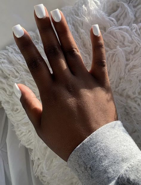 White Shirt Nails, White Shellac Nails, White Shellac, Girl Hygiene, Sims 4 Nails, White Manicure, Nice Nails, White Nail Polish, Shellac Nails