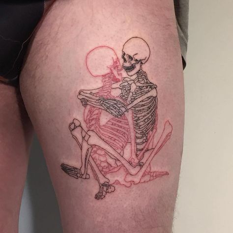 Die at the same tim Patriotic Tattoos, Skeleton Tattoo, Self Love Tattoo, Skeleton Tattoos, Floral Tattoo Sleeve, Dark Art Tattoo, Badass Tattoos, Tattoo Flash Art, Skull Tattoos