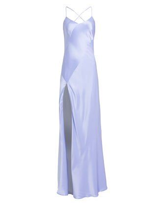 Sky Blue Silk Dress, Charmeuse Gown, Blue Silk Dress, Dress Asymmetrical, Designer Dresses For Women, Grad Dresses, Fairy Dress, Silk Charmeuse, Glam Dresses