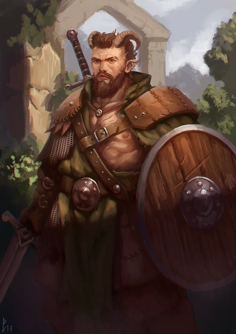 Satyr Fighter by ArtDeepMind Satyr Fighter, Satyr Male, Kobold Press, Games Characters, Dungeons And Dragons Classes, Roleplay Characters, Forest Creatures, Fantasy Races, Dungeons And Dragons Characters