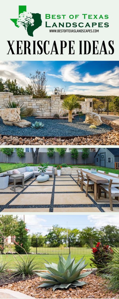 Texas Backyard Ideas Landscape Design, Xeriscape Backyard Texas, Texas Rock Garden, Utah Xeriscape Landscaping, Xeroscaping Backyard Texas, Texas Backyard Ideas, Xeriscaping Texas, Agave Plant Landscaping, Xeroscaping Backyard