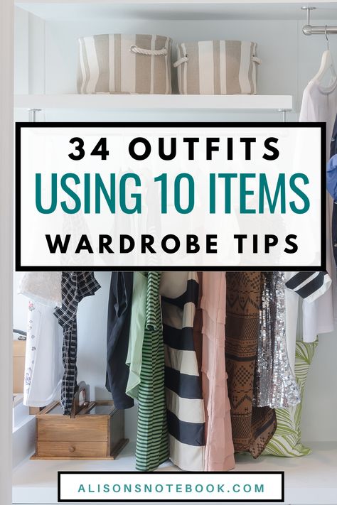 How to Build a Versatile Wardrobe // 34 Outfits From 10 Items  After wearing the same outfit for 21 days and creating a dress code out of it, I’ve felt intrigued at the idea of how to build a versatile wardrobe from a few items.  Some call this a capsule wardrobe, some call it a dress code, some call it a minimal wardrobe, but the bottom line is…  I made 34 outfits from 10 items! Keep reading to see how I did it. #capsulewardrobehowto #capsulewardrobe Capsule Wardrobe Items List, Wardrobe Change Ideas Style, Weekend Wardrobe Capsule, Simple Wardrobe Ideas, 10 Item Capsule Wardrobe, Minimal Travel Wardrobe, Updating Wardrobe, California Eclectic, Wfh Wardrobe