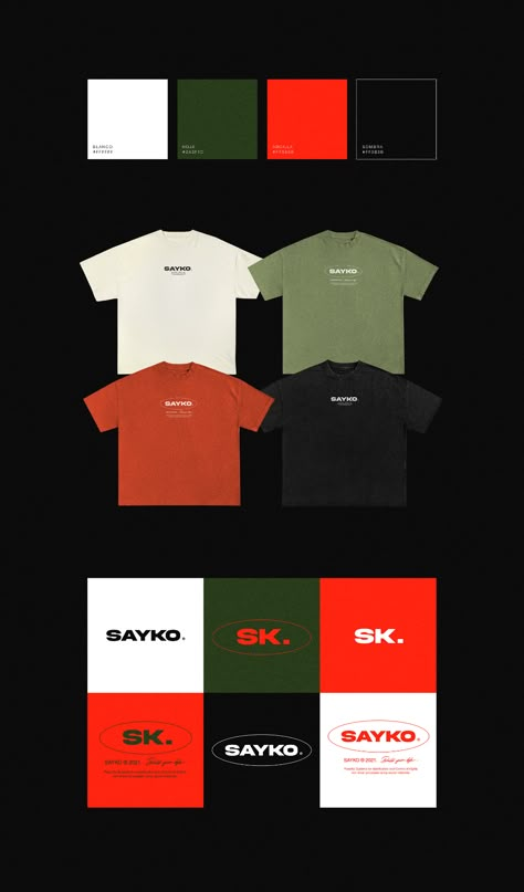 SAYKO® Clothing / Branding on Behance Poster Clothing Brand, Clothing Brand Ideas Graphics, Business Shirts Logo Ideas, Brand Merchandise Ideas, Clothing Branding Design, Minimal Shirt Design, Streetwear Logo, Streetwear Tshirt Design, Apparel Design Inspiration