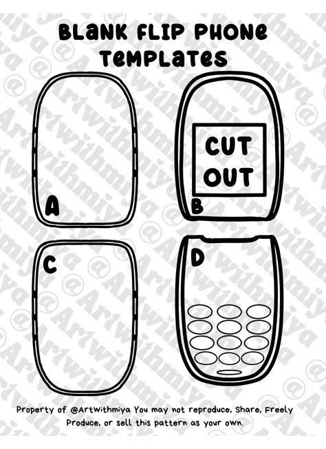 Diy Hello Kitty Flip Phone Template, Stitch Flip Phone Template, Thing To Do With Cardboard, Kirby Flip Phone Template, Cardboard Phone Template, Paper Flip Phone Template, Cinnamon Roll Flip Phone Template, Flip Phone Papercraft, Diy Flip Phone Template