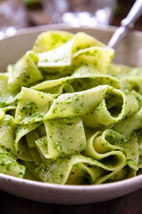 Ricotta Pesto Pasta, Pasta Pappardelle, Ricotta Pesto, Pappardelle Recipe, Fresh Pasta Dough, Baked Lasagna, Pappardelle Pasta, Caprese Pasta, Butter Pasta