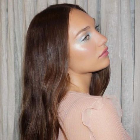 Maddie Ziegler Instagram, Bobbi Brown Shimmer Brick, Mermaid Skin, Instagram Pfp, Elastic Heart, Sparkly Gown, Sparkly Makeup, Tinted Brow Gel, Mackenzie Ziegler