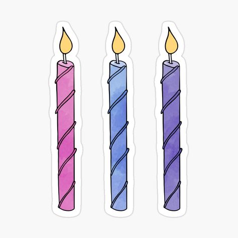 Birthday Candle Drawing, Birthday Stickers Aesthetic, Birthday Candles Aesthetic, Birthday Candles Printable, Birthday Stickers Printable, Candles Drawing, Candle Drawing, Candle Printable, Arte Aesthetic