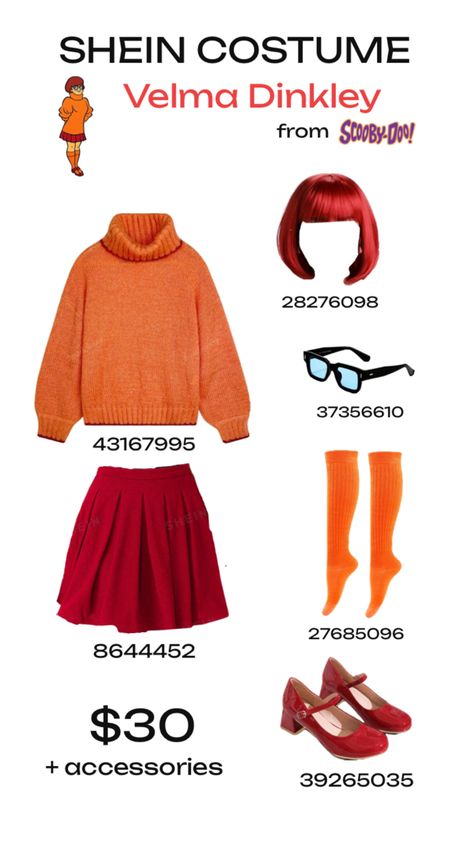 Cheap Velma Costume from SHEIN Velma Costume Ideas, Shein Costume, Velma Halloween, Velma Costume, Velma Dinkley, 70s Inspired Fashion, 70s Inspired, Inspired Fashion, Photo Reference