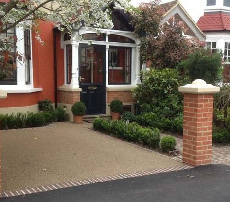 Edwardian Driveway, Kerb Appeal Uk Front Gardens, Front Driveway Ideas, Front Garden Ideas Driveway, 1920 House, Front Driveway, Paving Driveway, Pretty Interiors, Garden Ideas Driveway