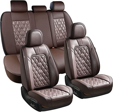 Limited-time deal: Coverado Car Seat Covers Full Set, 5 Seats Universal Seat Covers for Cars,Luxury Leathaire Seat Cushions, Seat Protectors Waterproof Dirt-Resistant UV-Resistant Seat Covers Fit for Most Vehicles Brown Heated Car Seat Covers, Car Seat Protector, Leather Car Seat Covers, Leather Car Seats, Leather Seat Covers, Back Seat Covers, Seat Protector, Cars Luxury, Heated Seat