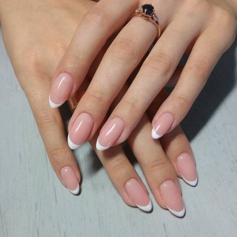 French Manicure Acrylic Nails, Reverse French, Almond Nails French, Gel French Manicure, French Manicures, Manicure Designs, French Tip Nail Designs, French Manicure Nails, Almond Shape Nails